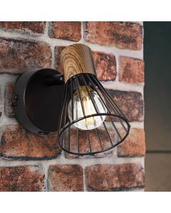 Modern vägglampa brun, Floor, med brytare