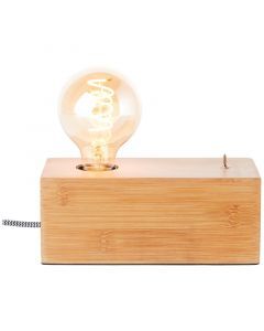Trä bordslampa brun, Jacobine, med brytare