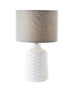 Retro bordslampa vit, Roelf, med brytare