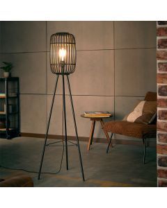 Trä golvlampa svart, Brain