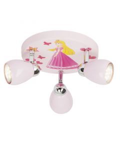 Metall takspotlight barn rosa, Rinze, 2,5W, 3000K LED