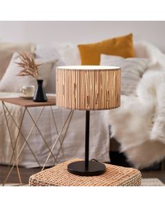Rustik bordslampa beige, Wenda, med brytare