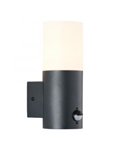 Modern utomhus vägglampa med rörelsesensor antracit, Quenten, IP44