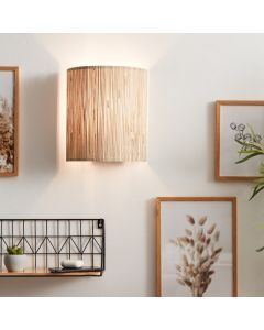 Rustik vägglampa beige, Wenda