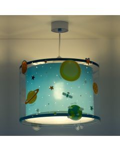 Blå fönsterlampa barn plast, Planets