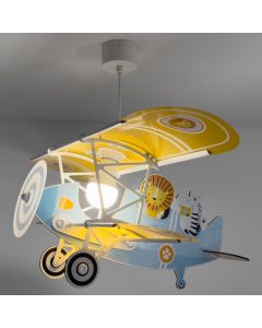 Blå fönsterlampa barn plast, Lion plane