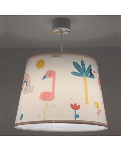 Rosa fönsterlampa barn plast, Flamingo