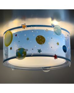 Blå taklampa barn plast, Planets