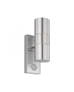 Silver modern utomhus vägglampa med rörelsesensor rostfritt stål, Marlies, IP44