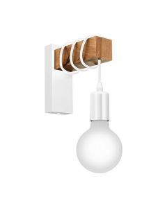 Trä vägglampa vit, Anton