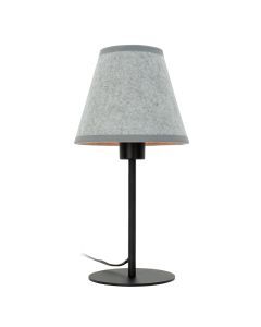 Grå bordslampa tyg, Allan, med brytare