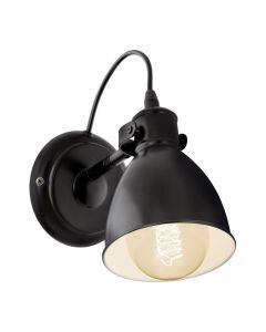 Svart industri vägglampa metall, Lavinio