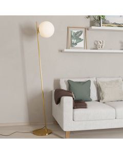 Mässing modern golvlampa glas, Polly, med brytare