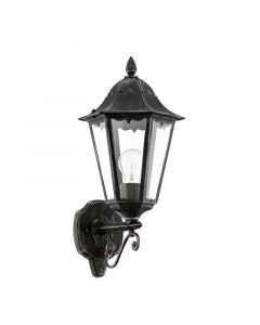 Svart klassisk utelampa aluminium, Leanna, IP44