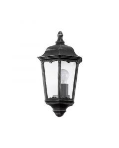Svart klassisk utelampa aluminium, Leanna, IP44
