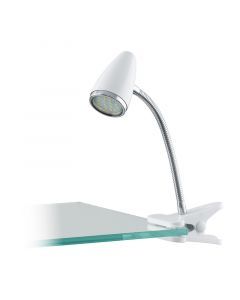 Krom klämlampa plast, Silvie, med brytare