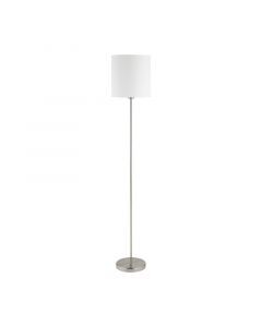 Vit modern golvlampa tyg, Abano, med brytare
