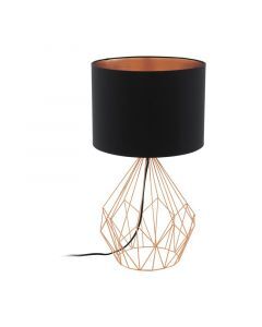 Koppar modern bordslampa tyg, Anieke, med brytare