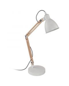 Trä bordslampa vit, Ceyda, med brytare
