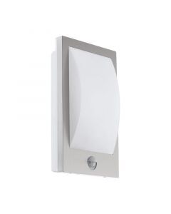 Vit utomhus vägglampa med rörelsesensor plast, Lyam, IP44