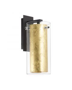 Svart modern vägglampa stål, Barceno, med brytare