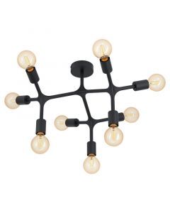 Svart industri plafond stål, Anjana