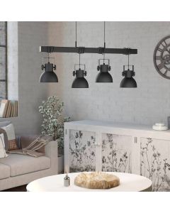 Svart industri fönsterlampa aluminium, Liane