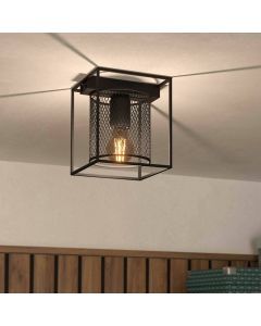 Svart industri taklampa aluminium, Thiemo