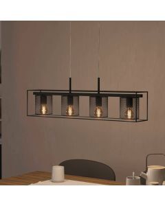 Svart industri fönsterlampa aluminium, Thiemo