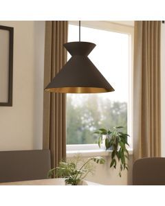 Svart industri fönsterlampa tyg, Jasmine