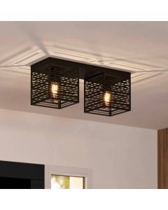 Svart industri taklampa aluminium, Lennaert