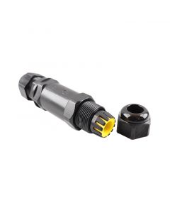 Svart Vattentät kabelkoppling IP68, max 3 x 1,5mm