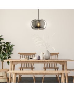 Design pendellampa matbord grå, Vidro