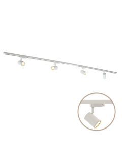 2M 1 fas skensystem vit + 4 Elena spotlights