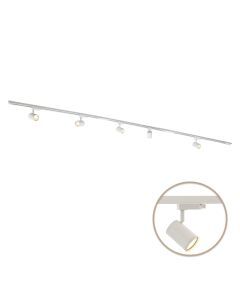 3M 1 fas skensystem vit + 5 Elena spotlights