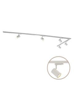 3M 1 fas skensystem vit med L-koppling + 5 Elena spotlights