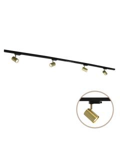 2M 1 fas skensystem mässing + 4 Elena spotlights