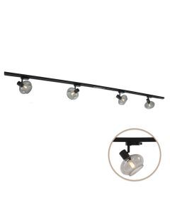2M 1 fas skensystem svart + 4 Skip spotlights
