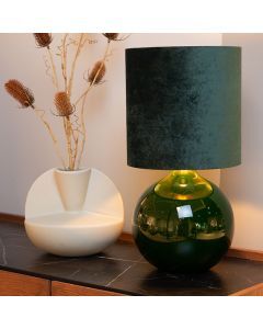 Grön bordslampa retro, Esterad, med brytare