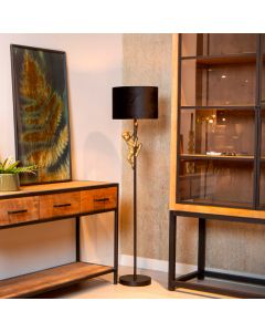 Guld golvlampa retro, Extravaganza Chimp, med brytare