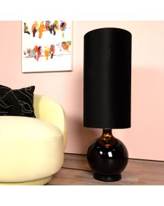 Svart golvlampa retro, Esterad, med brytare