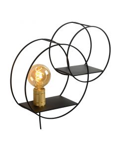 Guld vägglampa retro, Circle, med brytare