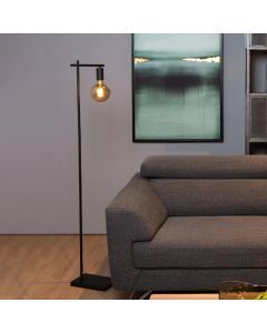 Svart golvlampa modern, Leanne, med brytare