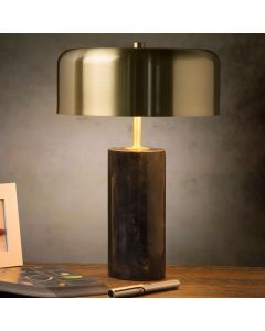 Marmor bordslampa guld, Mirasol, med brytare
