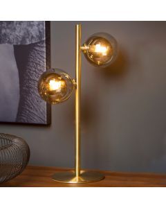 Guld bordslampa retro, Tycho, med brytare