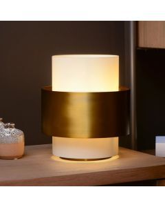 Guld bordslampa klassisk, Firmin, med brytare