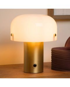 Guld bordslampa rustik, Timon, med brytare