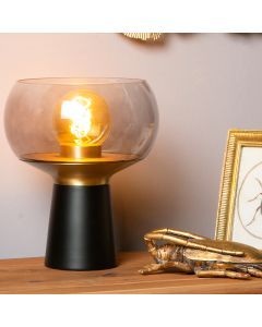 Svart bordslampa retro, Farris, med brytare