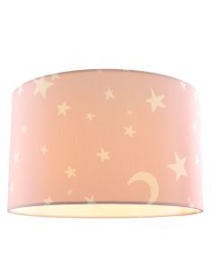 Tyg taklampa barn rosa, Stars
