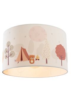 Tyg taklampa barn vit, Forest life
